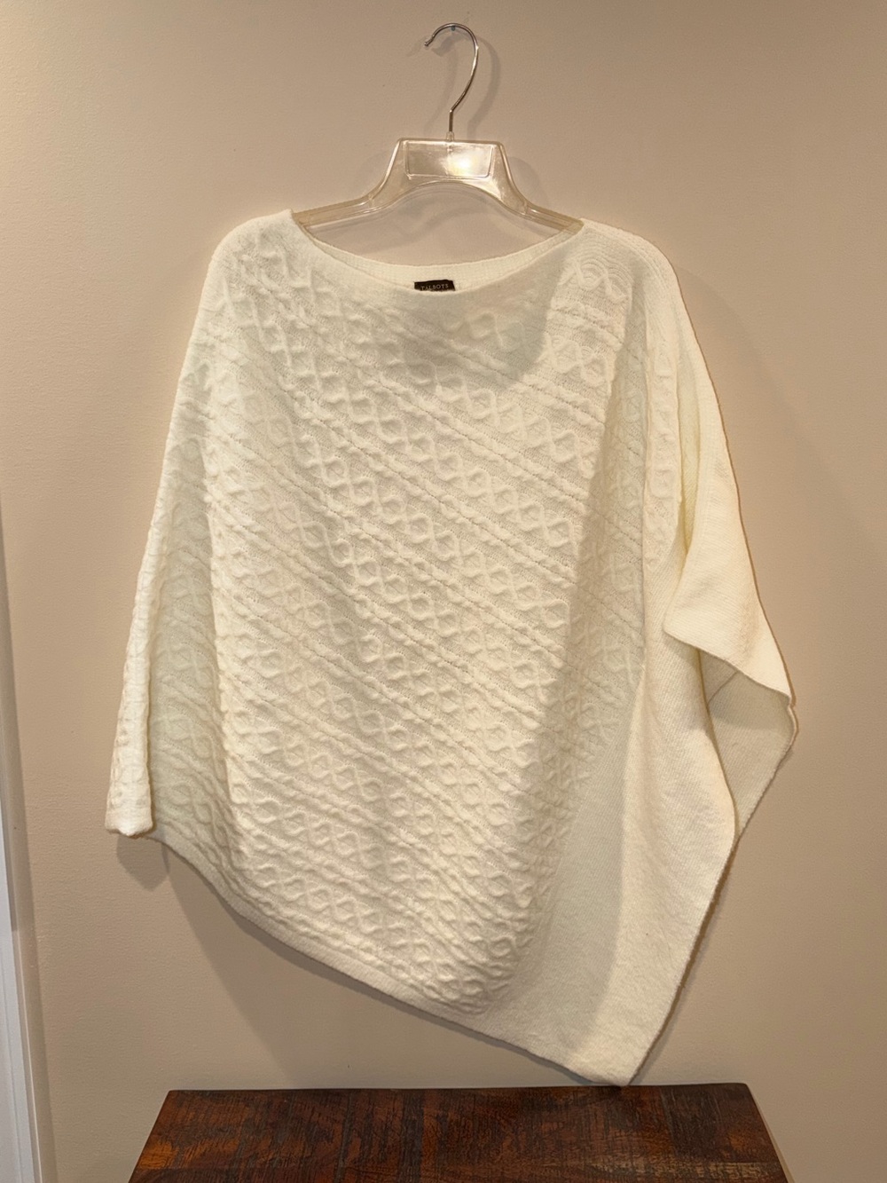 Talbots Cream Knit Sweater Poncho